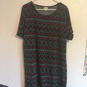Lularoe Dress Knee Length Multicolored Chevron